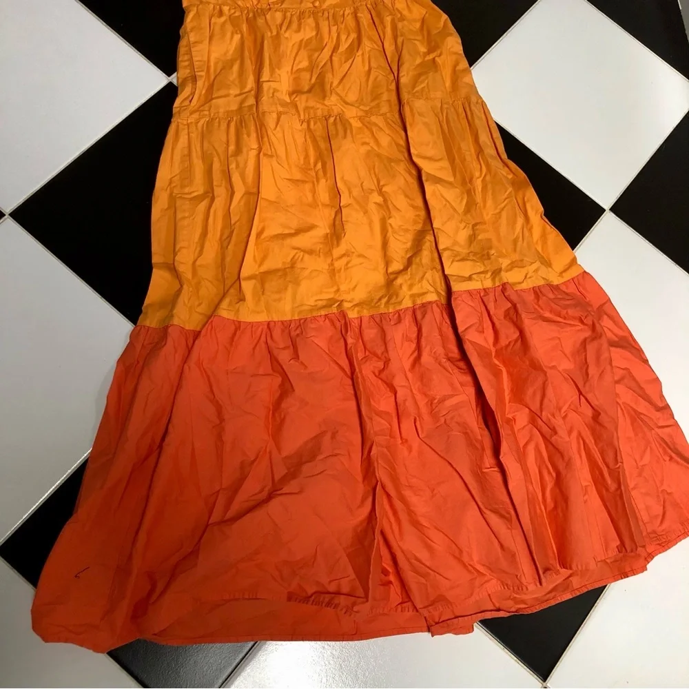 Color Me Courtney Louise Maxi Dress Orange Colorblock Vibrant Tangerine Citrus 8 - Picture 7 of 16